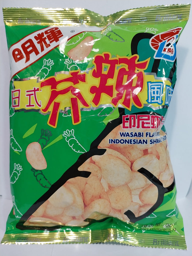 BRILLIANT Wasabi FLV Indonesian Shrimp Chips (WASABI FLV) 30G 明輝 印尼蝦片(日式芥辣)30G