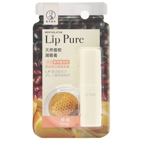 Mentholatum Lip Pure Honey 4g Mentholatum曼秀雷敦天然植物潤唇膏(蜂蜜) 4克