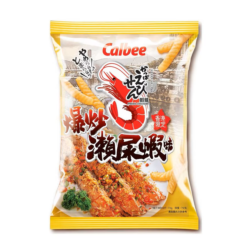 Calbee Fried Mantis Shrimp FLV Prawn Crackers 72G 卡樂B 爆炒瀨尿蝦味蝦條 72G