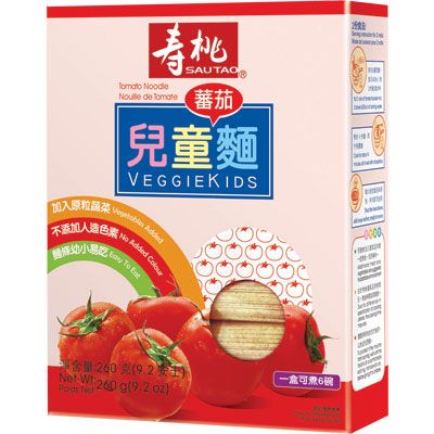 SAU TAO VEGGIE KIDS TOMATO NOODLE 260G 壽桃牌 兒童蕃茄麵 260G