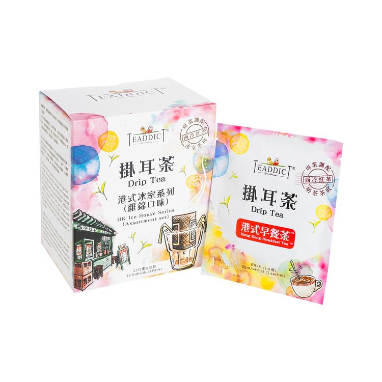 TEADDICT DRIP TEA-HK STYLE TEA-ASSORTED 12'S 自家茶坊 港式冰室系列-雜錦掛耳茶 12'S
