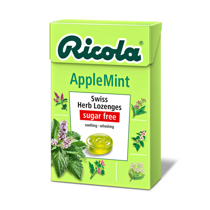 RICOLA APPLE MINT LOZENGES 45G 利口樂 香草潤喉糖蘋果薄荷味 45G