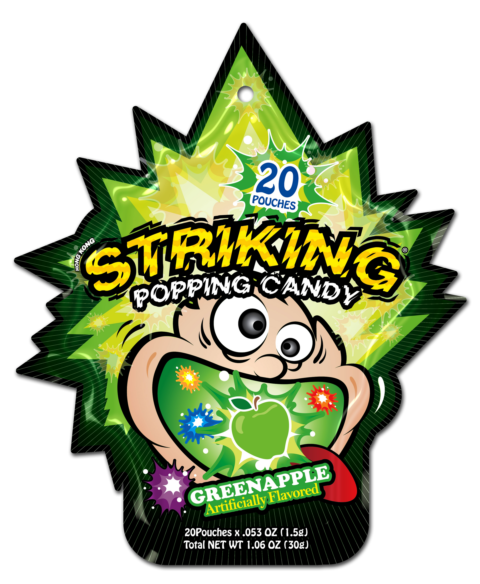 STRIKING POPPING CANDY GREEN APPLE (20 pack) 30G 索勁 爆炸糖青蘋果味(20包) 30G