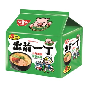 NISSIN Demae Iccho 5-Pack Kyushu Tonkotsu Flavour 日清 一丁九州豬骨風味即食麵5包裝
