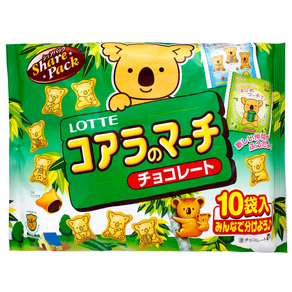 JAPAN LOTTE KOALA'S CHOCOLATEBISCUIT SHARE PACK 120G 日本樂天 朱古力小熊餅家庭裝 120G