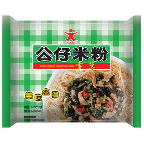 DOLL Instant Mifun Pickled Vegetable Flavour 70g  公仔 米粉雪菜味 70g