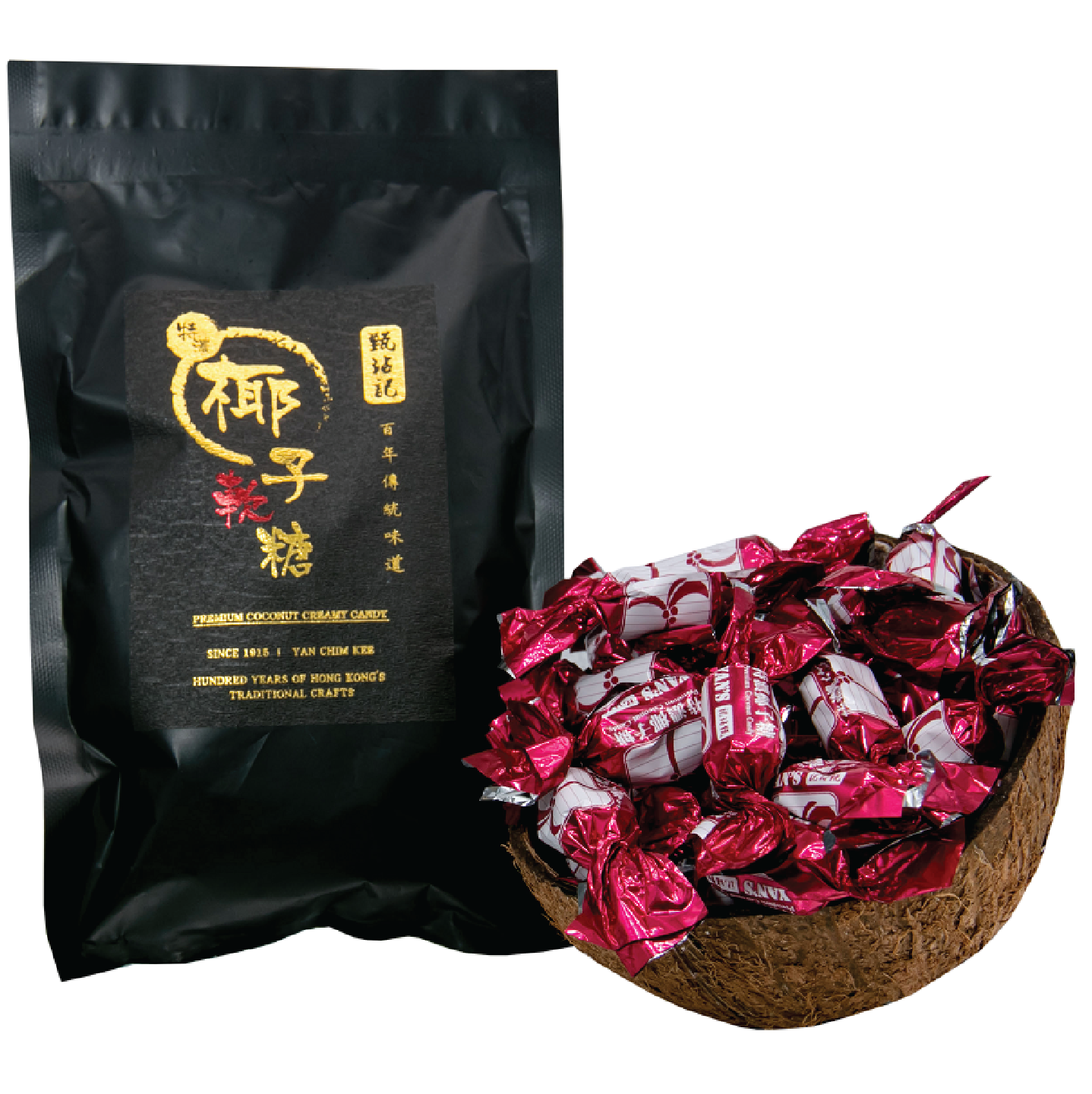 YAN CHIM KEE PREMIUM COCONUT CANDY 80G 甄沾記 特濃椰子軟糖 80G