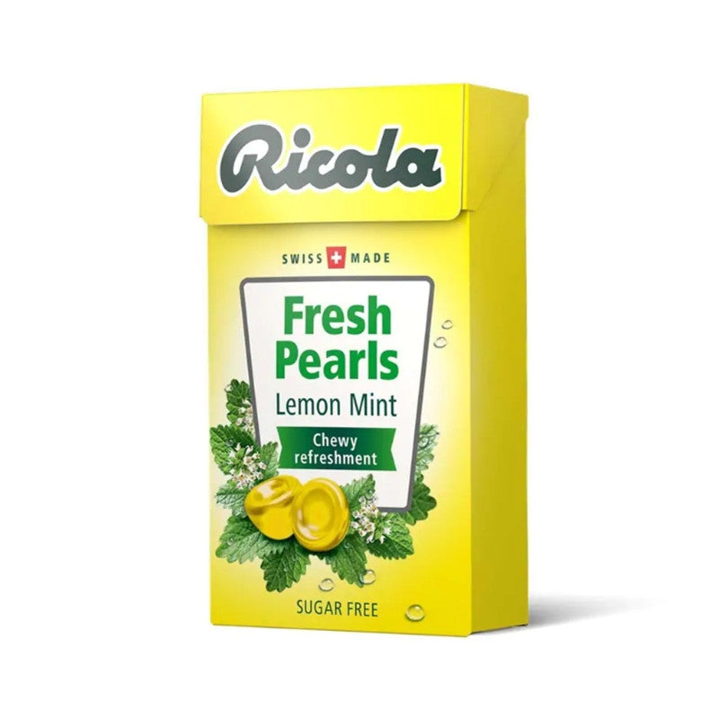 RICOLA FRESH PEARLS S/F LEMON MINT 25G 利口樂 香草橡皮檸檬味 25G