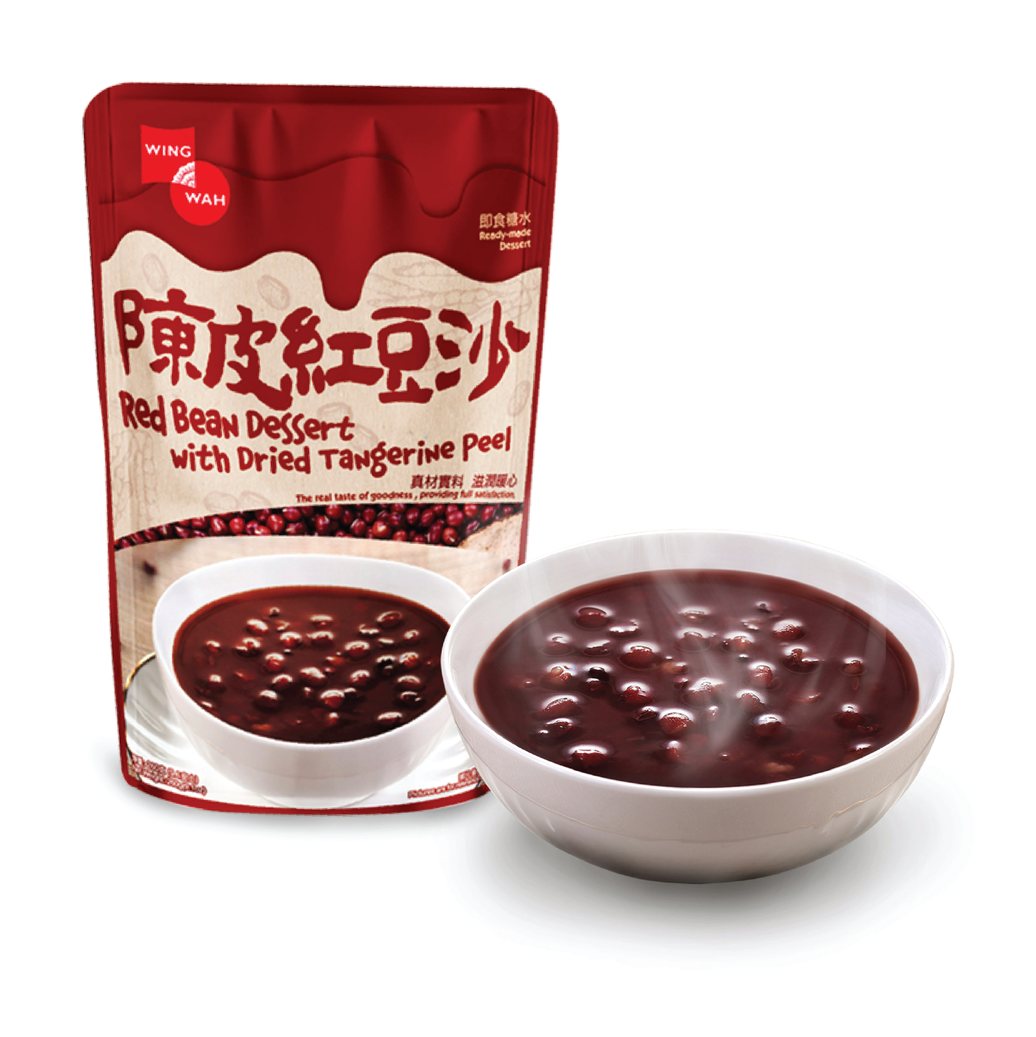 Wing Wah Red Bean Dessert With Tangerine Peel 260G 榮華 陳皮紅豆沙 260G