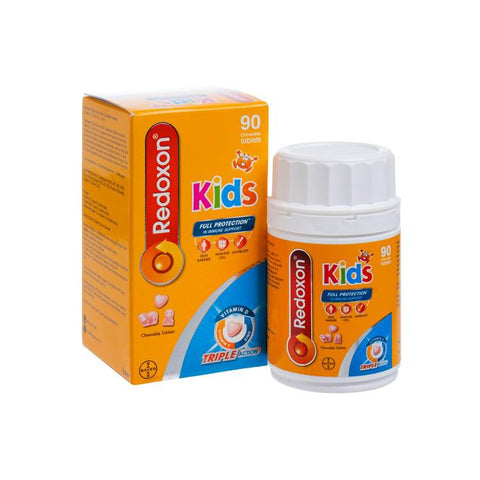 REDOXON VITAMIN C +D + ZINC TRIPLE ACTION KIDS CHEWABLE TABLETS (90S) 90'S 維多C 維他命C + D + 鋅 3重功效兒童咀嚼片 90'S