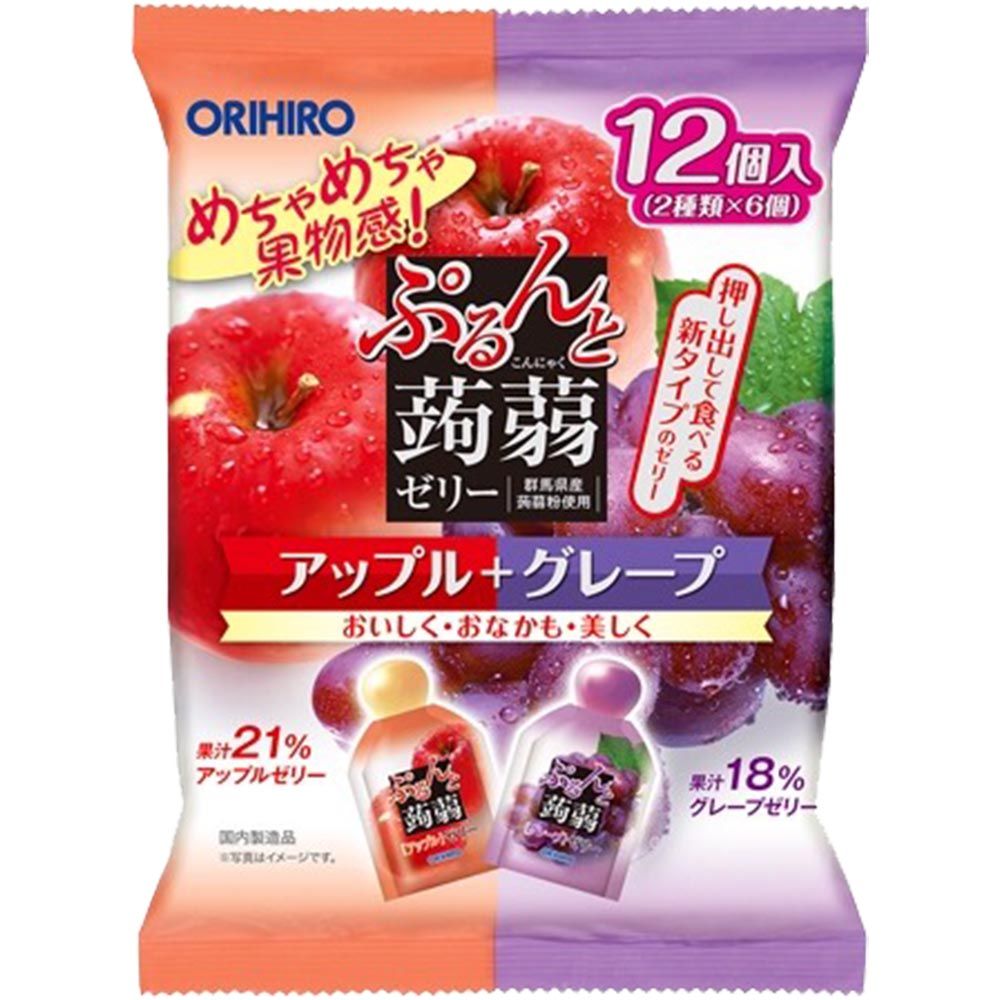 ORIHIRO KONJAC JELLY POUCH APPLE & GRAPE ORIHIRO 蒟蒻嗜喱蘋果/提子