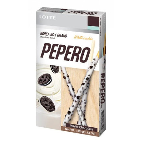 LOTTE PEPERO - WHITE CHOCO COOKIE 32g  樂天 白朱古力曲奇餅棒 32g