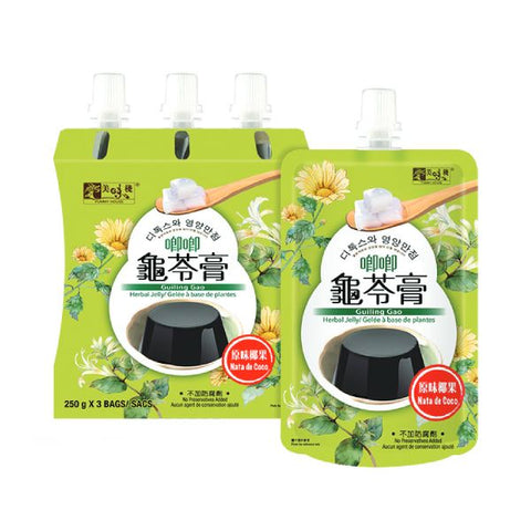 YUMMY HOUSE NATA DE COCO HERBAL JELLY 3 X 250G 美味棧 原味椰果唧唧龜苓膏 3 X 250G