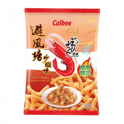 CALBEE TYPHOON SHELTER PRAWN CRACKERS 40G 卡樂B 避風塘炒蝦味蝦條 40G